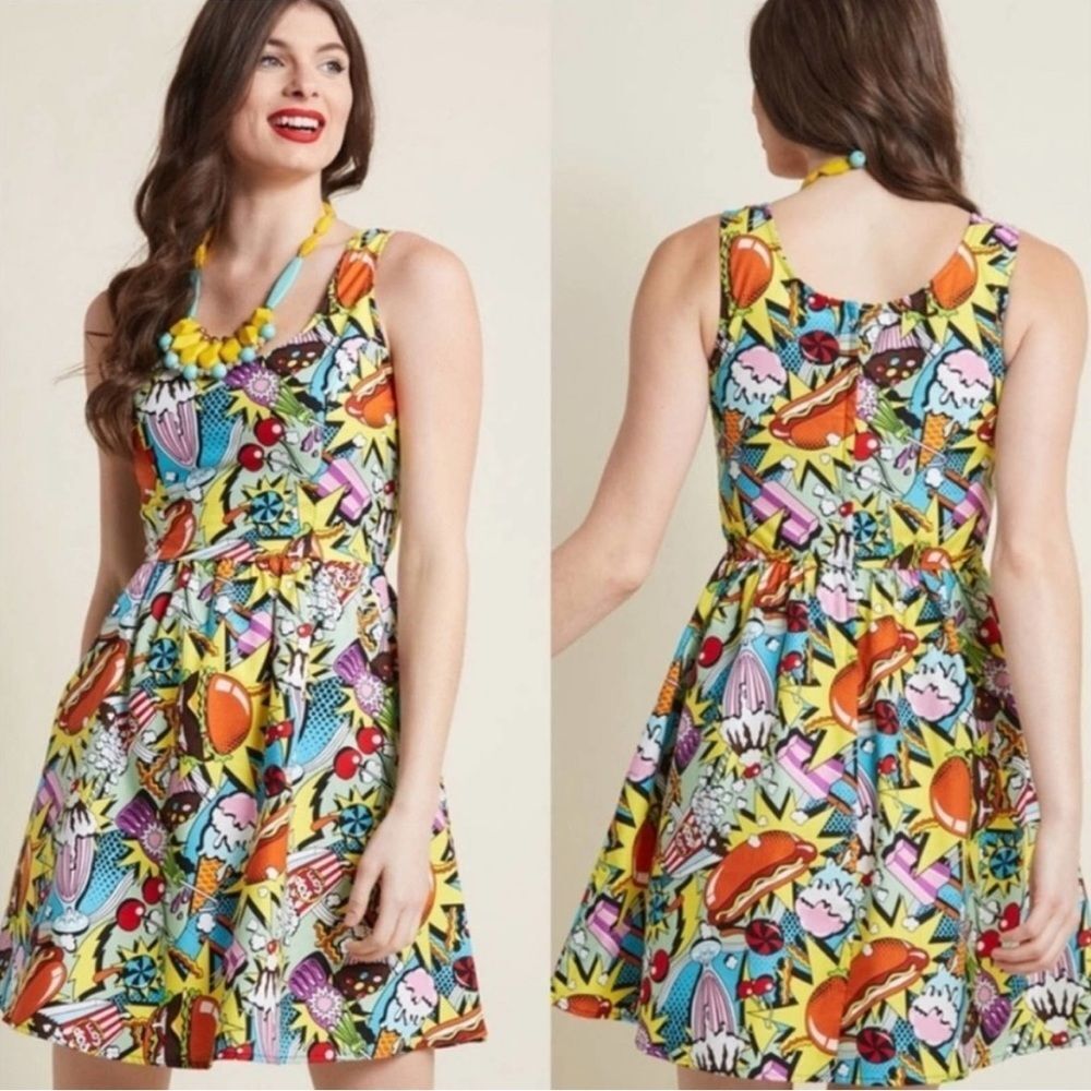 Folter Good Enough To Eat Snack Attack Foodie Comic Retro Pin Up Dress